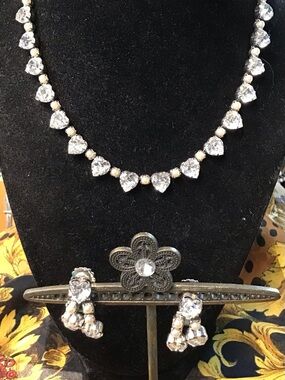 Rhinestone Necklace & Earrings